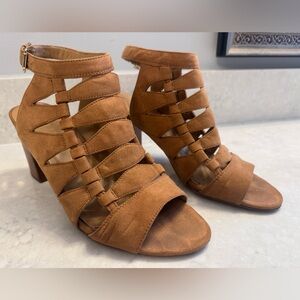 Brown Strappy Heeled Sandals, sz. 9 1/2